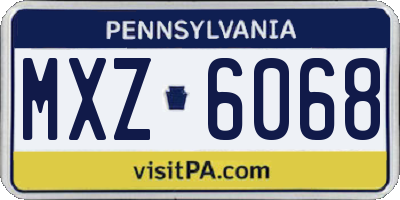 PA license plate MXZ6068
