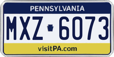 PA license plate MXZ6073