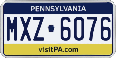 PA license plate MXZ6076