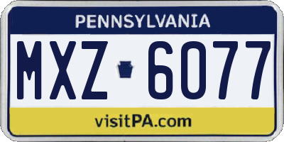 PA license plate MXZ6077