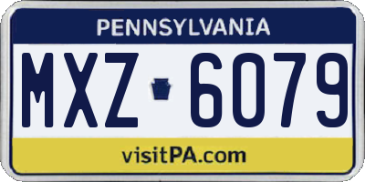 PA license plate MXZ6079