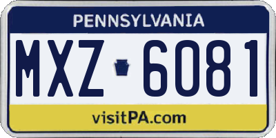 PA license plate MXZ6081