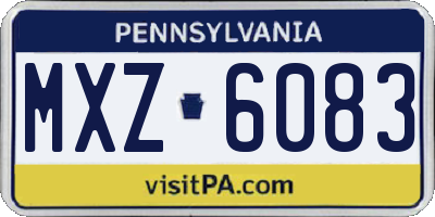 PA license plate MXZ6083