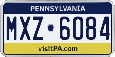 PA license plate MXZ6084