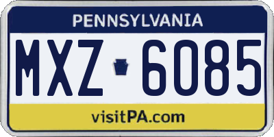 PA license plate MXZ6085