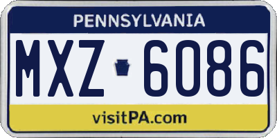 PA license plate MXZ6086