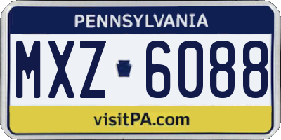 PA license plate MXZ6088
