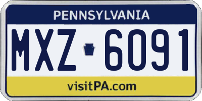 PA license plate MXZ6091