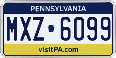 PA license plate MXZ6099