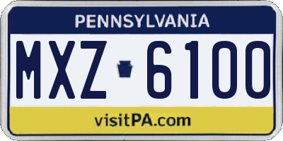 PA license plate MXZ6100