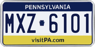 PA license plate MXZ6101