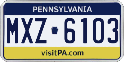 PA license plate MXZ6103