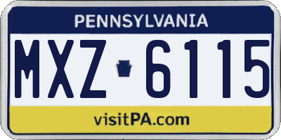PA license plate MXZ6115