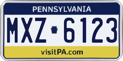 PA license plate MXZ6123