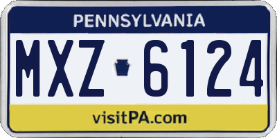 PA license plate MXZ6124