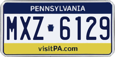 PA license plate MXZ6129