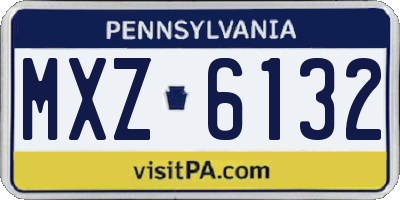 PA license plate MXZ6132