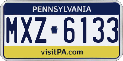 PA license plate MXZ6133