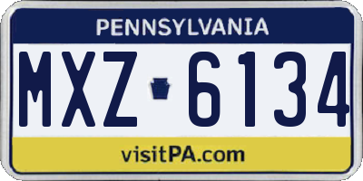PA license plate MXZ6134