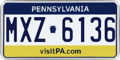 PA license plate MXZ6136
