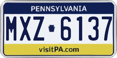 PA license plate MXZ6137