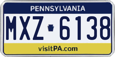 PA license plate MXZ6138