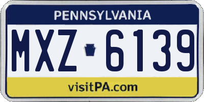 PA license plate MXZ6139