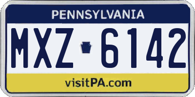 PA license plate MXZ6142