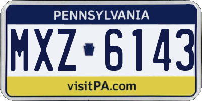 PA license plate MXZ6143