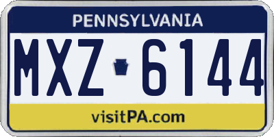 PA license plate MXZ6144