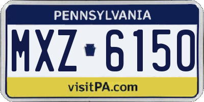 PA license plate MXZ6150