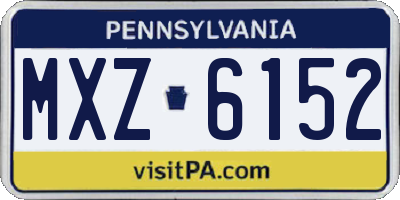 PA license plate MXZ6152
