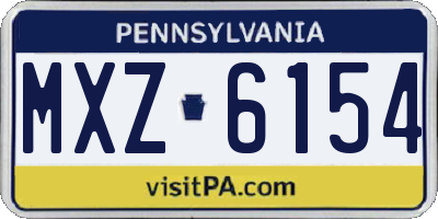 PA license plate MXZ6154