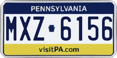 PA license plate MXZ6156