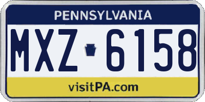 PA license plate MXZ6158