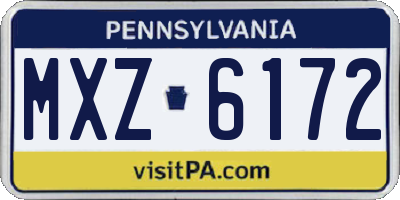 PA license plate MXZ6172