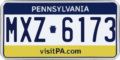 PA license plate MXZ6173