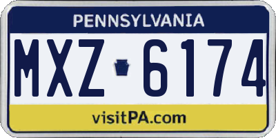 PA license plate MXZ6174