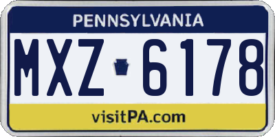 PA license plate MXZ6178
