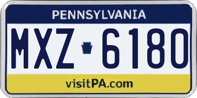 PA license plate MXZ6180