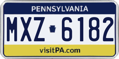 PA license plate MXZ6182