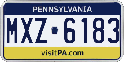 PA license plate MXZ6183