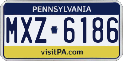 PA license plate MXZ6186