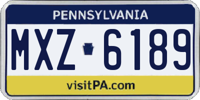 PA license plate MXZ6189