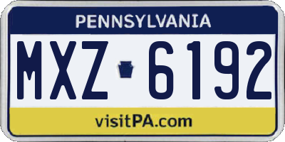 PA license plate MXZ6192