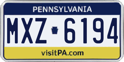 PA license plate MXZ6194