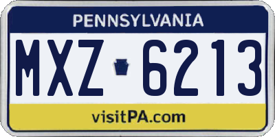 PA license plate MXZ6213