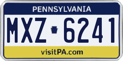 PA license plate MXZ6241
