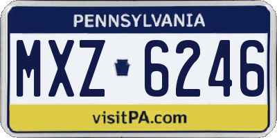 PA license plate MXZ6246