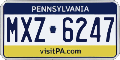 PA license plate MXZ6247